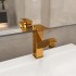 Grifo de lavabo de baño con función extraíble negro 157x172