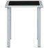 Mesa de jardín acero y vidrio negro y plateado 41x41x45