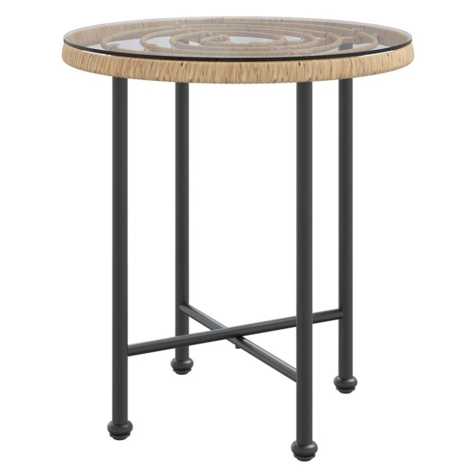 Mesa de comedor de vidrio templado y acero 50