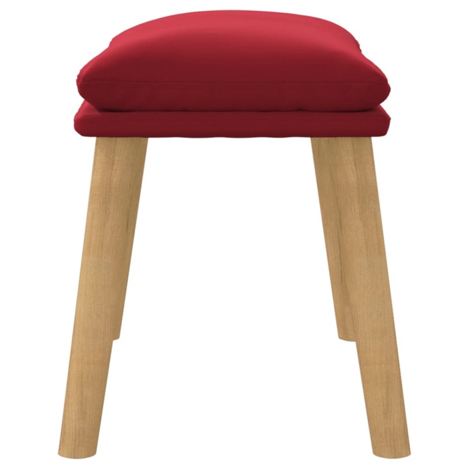 Reposapiés de terciopelo rojo vino tinto 45x29,5x35