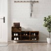 Mueble zapatero madera contrachapada roble ahumado 102x36x60 cm