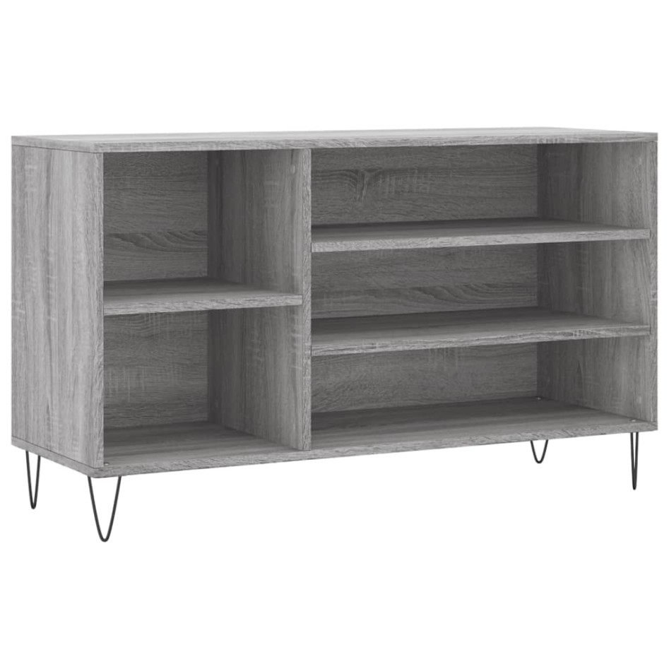 Mueble zapatero madera contrachapada gris Sonoma 102x36x60