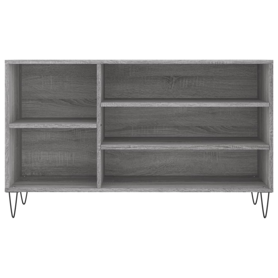 Mueble zapatero madera contrachapada gris Sonoma 102x36x60