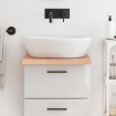 Encimera baño madera maciza tratada marrón claro 40x50x(2-4) cm