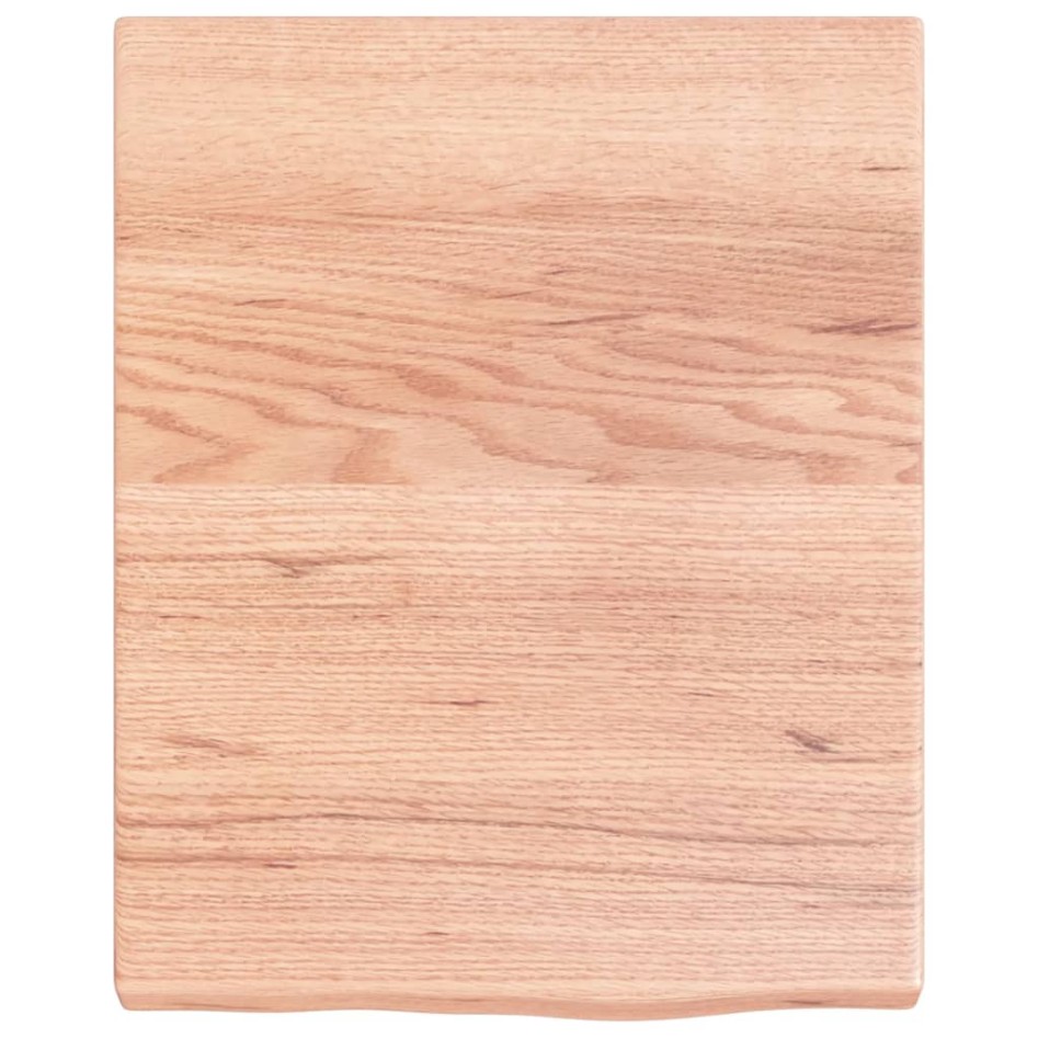 Encimera baño madera maciza tratada marrón claro 40x50x(2-4)