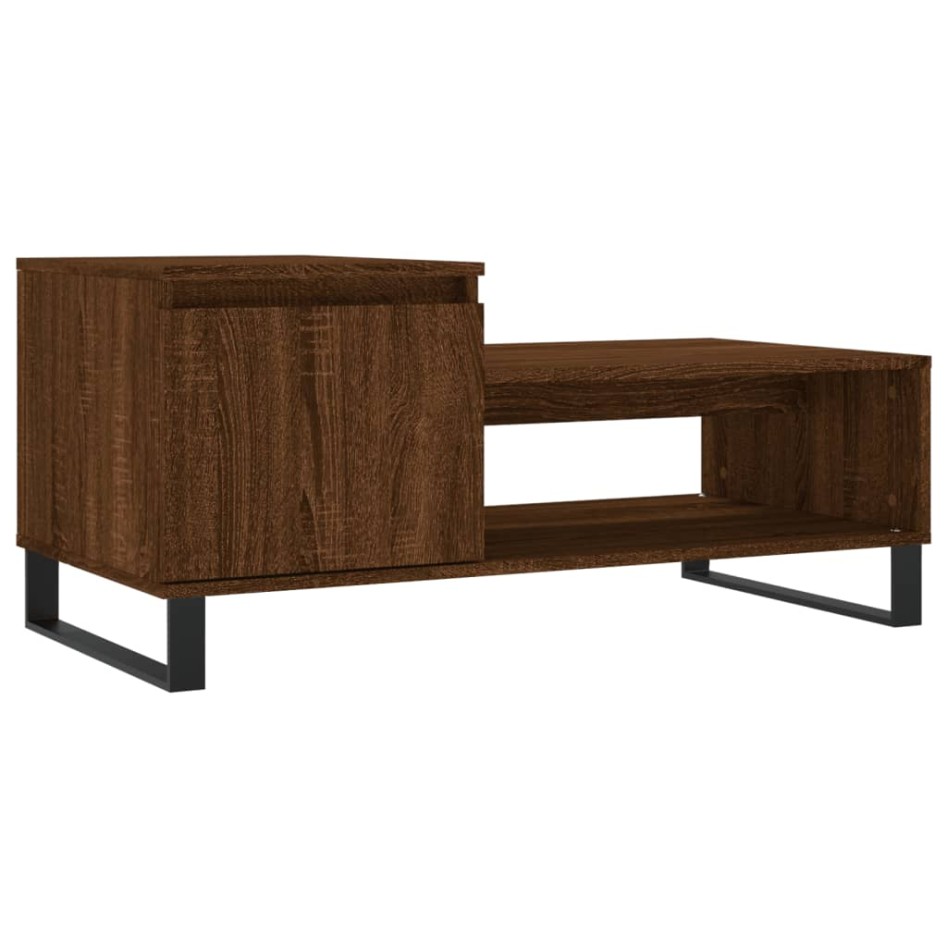 Mesa de centro madera contrachapada roble marrón 100x50x45