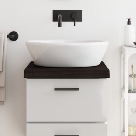 Encimera de baño madera tratada marrón oscuro 40x50x(2-6)