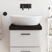 Encimera de baño madera tratada marrón oscuro 40x50x(2-6) cm