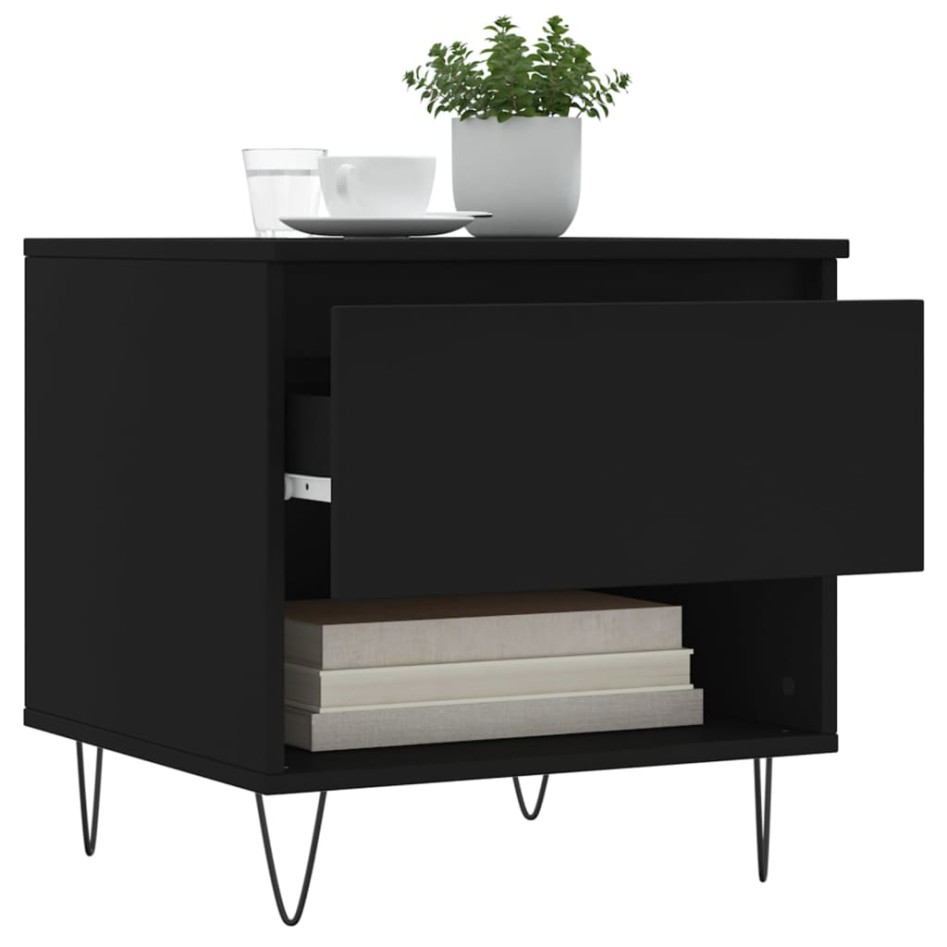 Mesa de centro madera de ingeniería negro 50x46x50