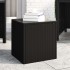Mesa auxiliar ratán PE y vidrio templado negro 40x37x40,5