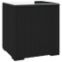 Mesa auxiliar ratán PE y vidrio templado negro 40x37x40,5