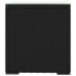 Mesa auxiliar ratán PE y vidrio templado negro 40x37x40,5
