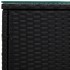 Mesa auxiliar ratán PE y vidrio templado negro 40x37x40,5