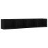 Estante de pared para CD contrachapada negro 100x18x18