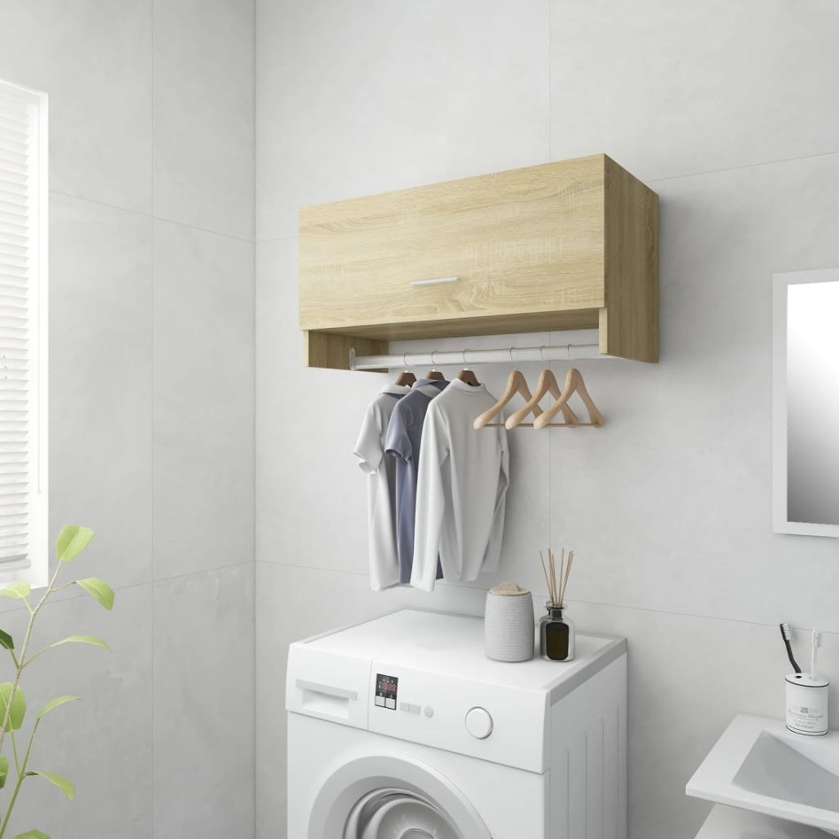 Armario de madera contrachapada color roble Sonoma