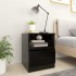 Mesita de noche madera contrachapada negro 40x40x50