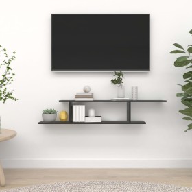 Estante de pared para TV madera contrachapada negro