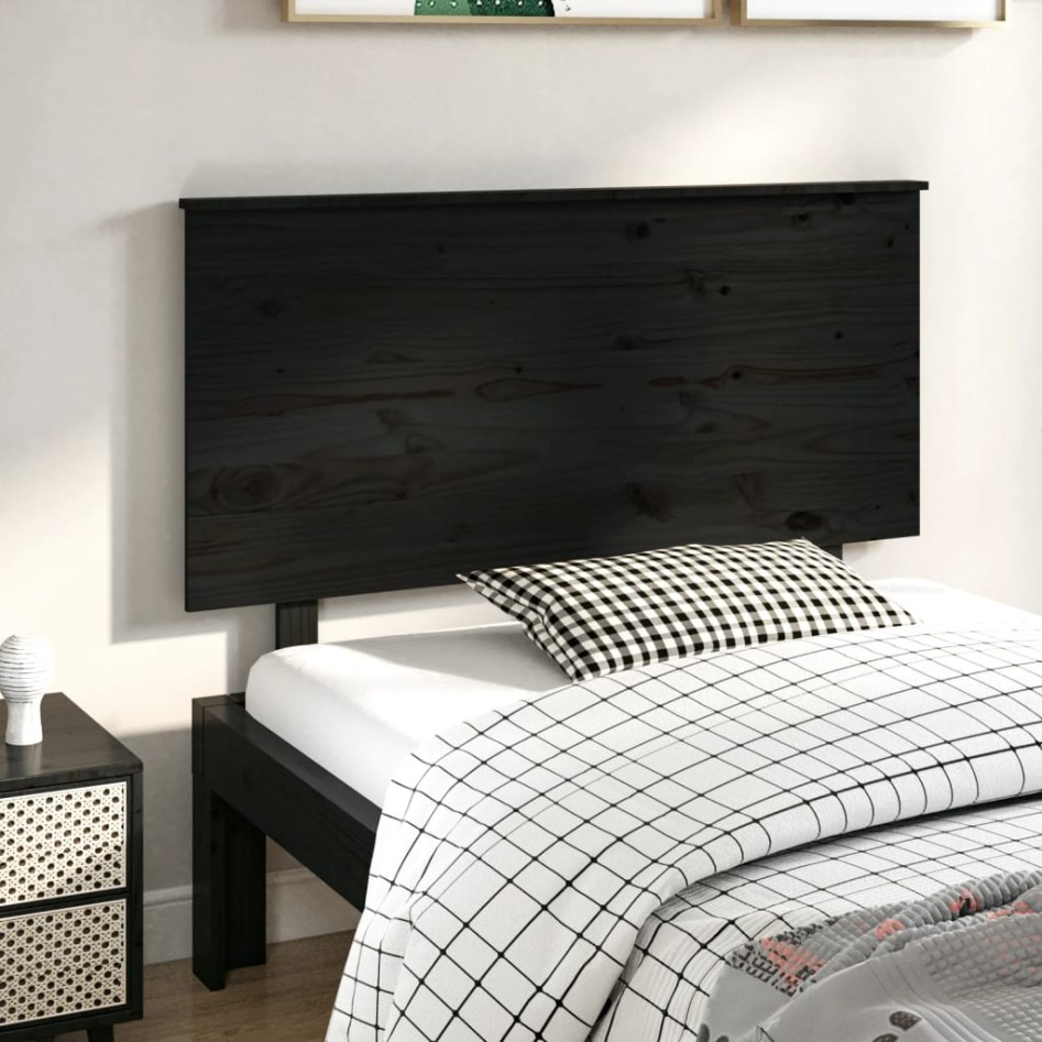 Cabecero de cama madera maciza de pino negro 124x6x82,5