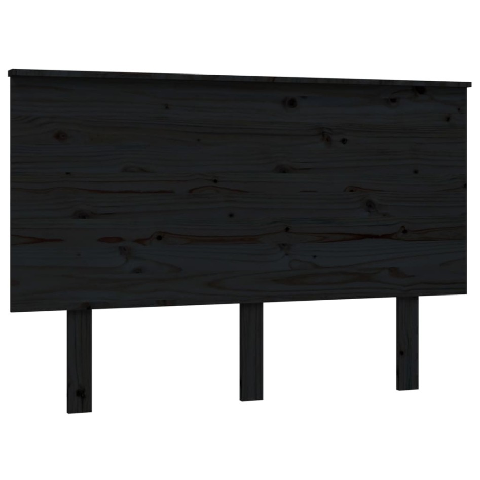 Cabecero de cama madera maciza de pino negro 124x6x82,5
