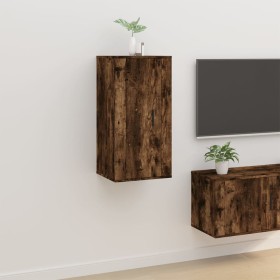 Mueble para TV de pared roble ahumado 40x34,5x80