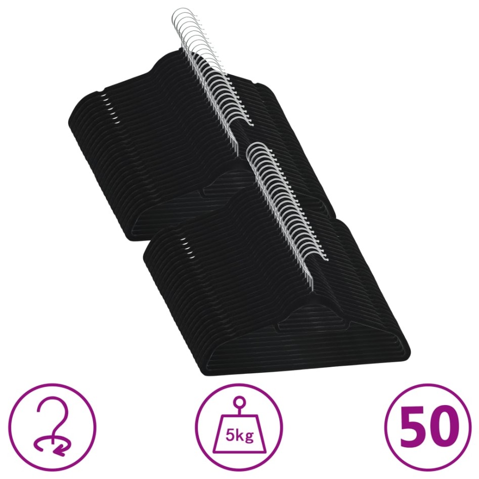 Juego de perchas ropa 50 uds antideslizantes terciopelo