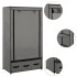 Armario de tela gris 87x49x159