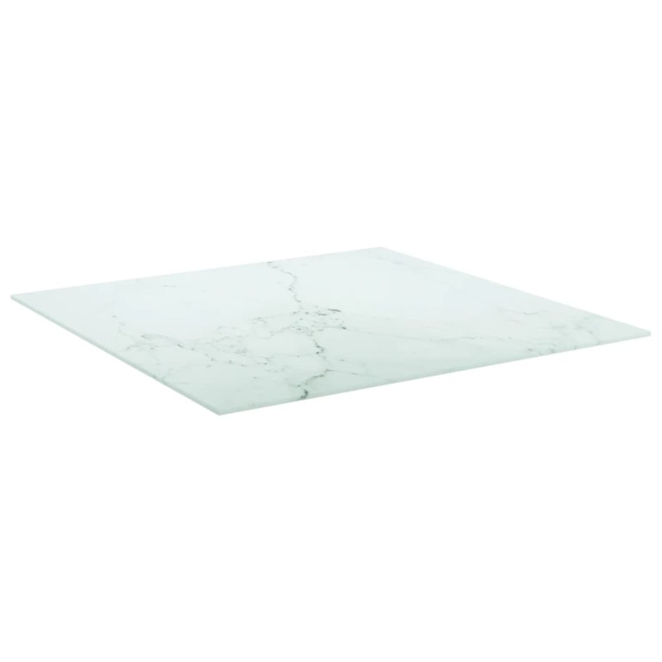 Tablero mesa diseño mármol vidrio templado blanco 70x70 cm 6