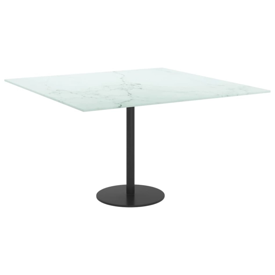 Tablero mesa diseño mármol vidrio templado blanco 70x70 cm 6