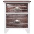Mesita de noche madera de Paulownia marrón y blanca 38x28x45