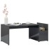 Mesa de centro madera contrachapada gris brillante 90x45x35