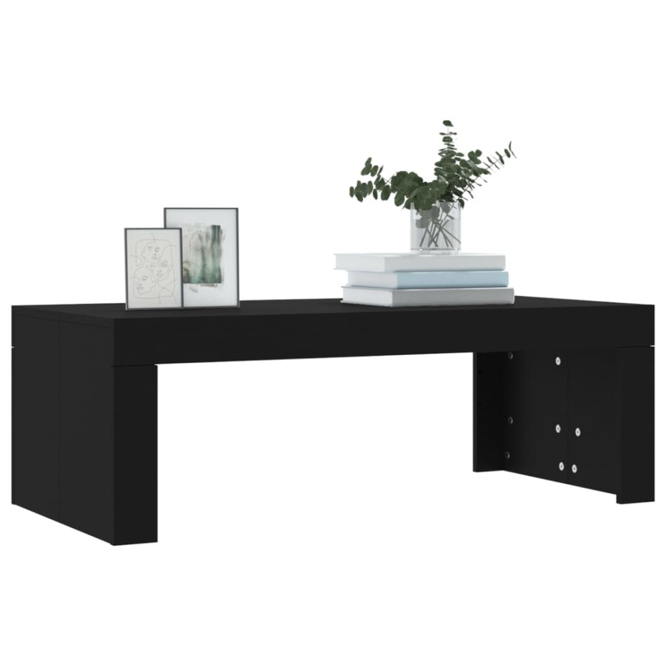Mesa de centro madera de ingeniería negro 102x50x36