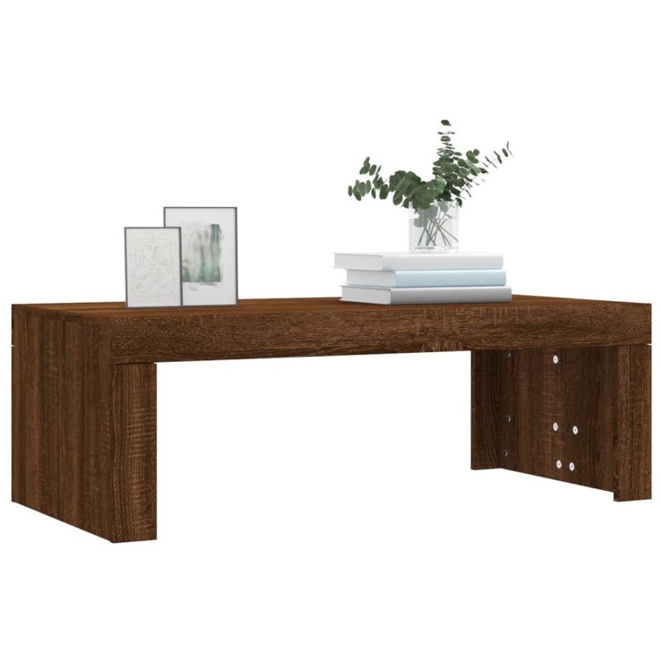 Mesa de centro madera de ingeniería roble marrón 102x50x36