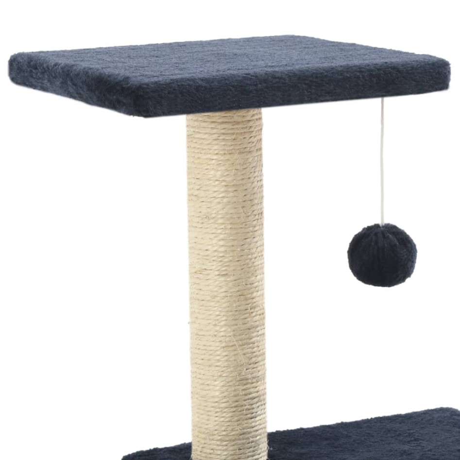 Rascador para gatos con poste de sisal 65 cm azul