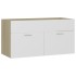 Armario para lavabo contrachapada blanco roble 90x38,5x46