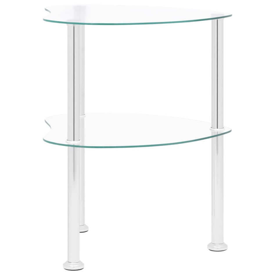 Mesa auxiliar de ordenador vidrio transparente 38x38x50