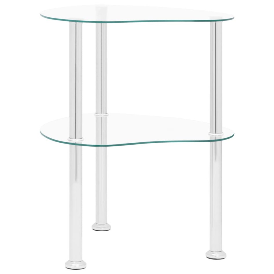 Mesa auxiliar de ordenador vidrio transparente 38x38x50