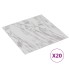Tarimas de suelo autoadhesivas 20 uds PVC mármol blanco 1,86