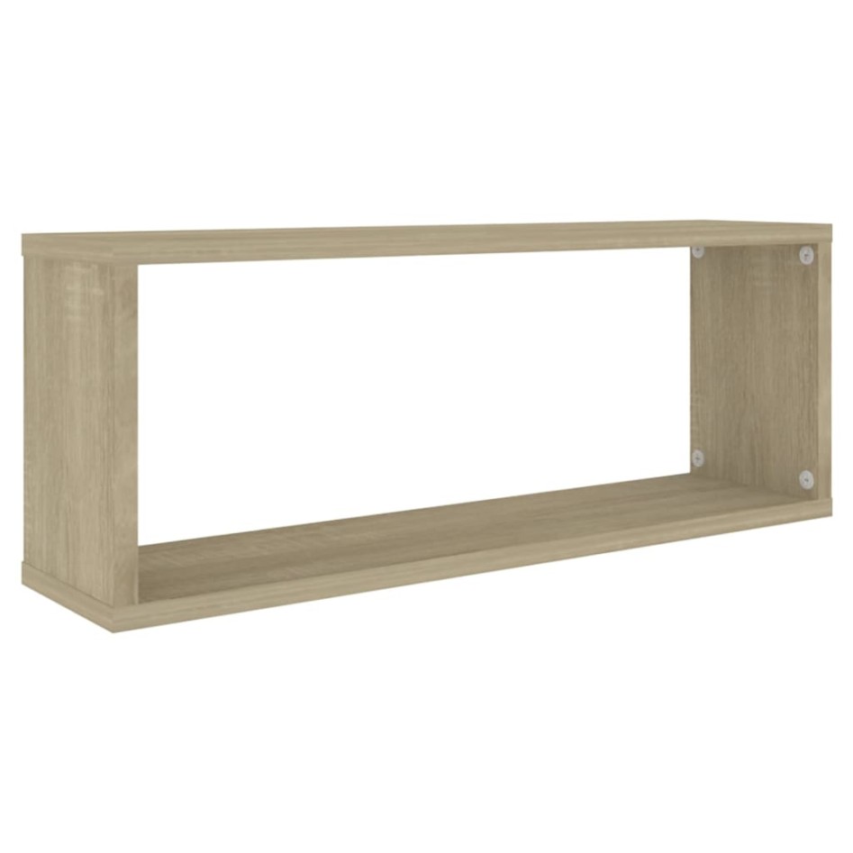 Estante cubo pared 2 uds contrachapado roble Sonoma 60x15x23
