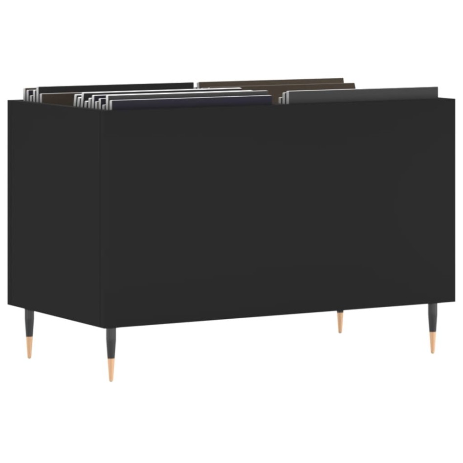 Mueble para discos madera contrachapada negro 74,5x38x48