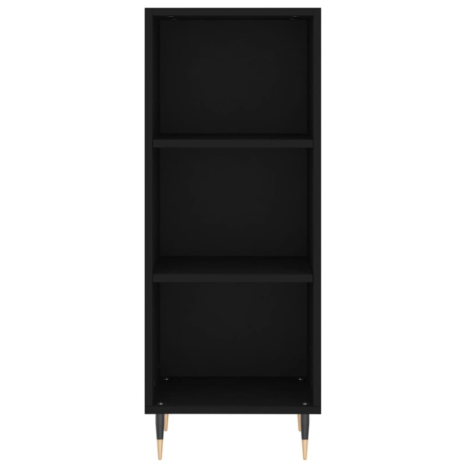 Aparador de madera de ingeniería negro 34,5x32,5x90