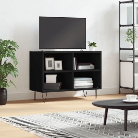 Mueble de TV madera de ingeniería negro 69,5x30x50