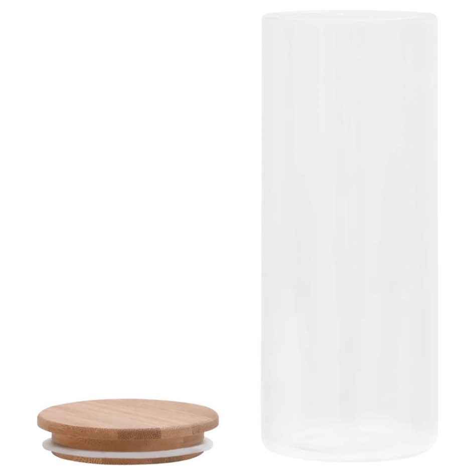 Tarros de almacenaje con tapa de bambú 6 unidades 1000