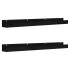 Estantes de pared 2 uds madera maciza de pino negro 110x12x9