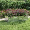 Arriate de acero galvanizado plateado 160x80x45 cm