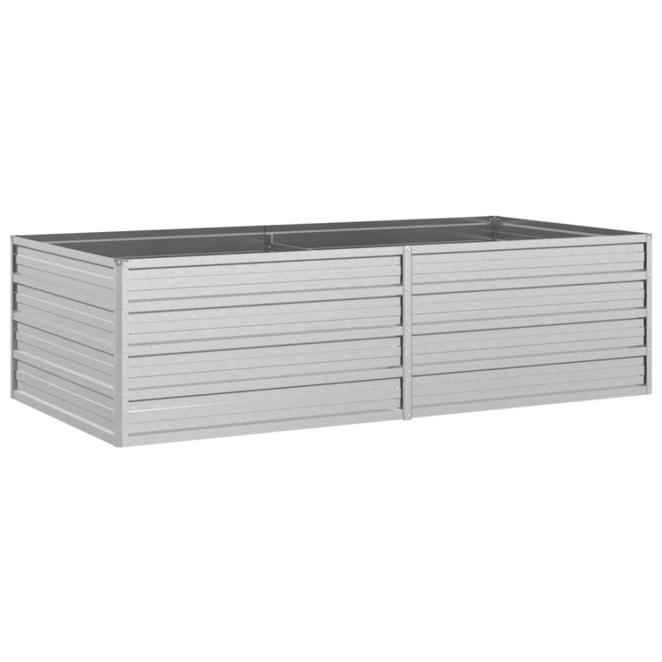 Arriate de acero galvanizado plateado 160x80x45