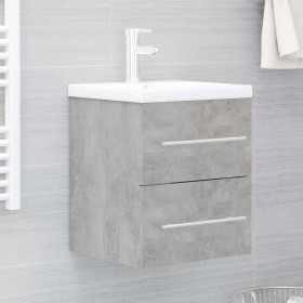 Armario para lavabo madera contrachapada gris 41x38,5x48