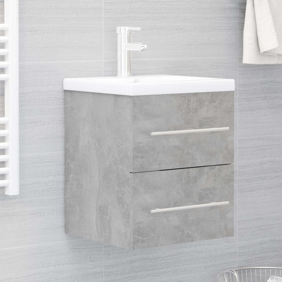 Armario para lavabo madera contrachapada gris 41x38,5x48
