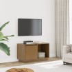 Mueble de TV madera maciza de pino marrón miel 74x35x44 cm
