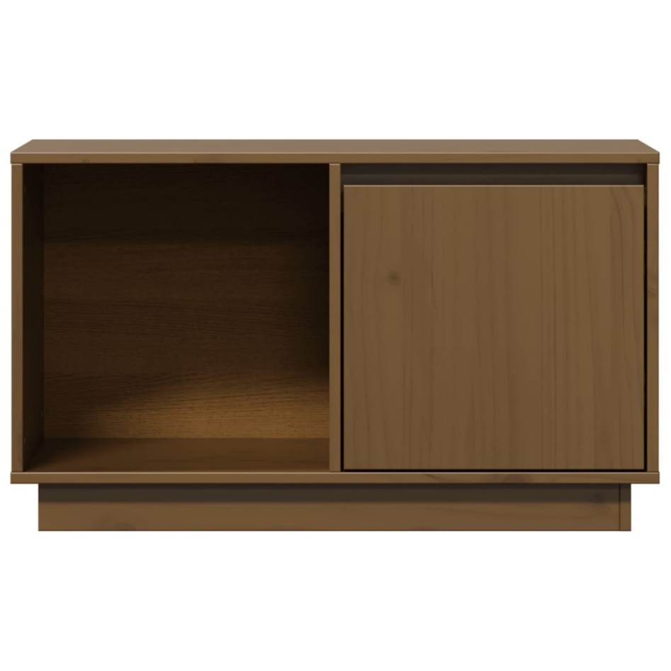 Mueble de TV madera maciza de pino marrón miel 74x35x44