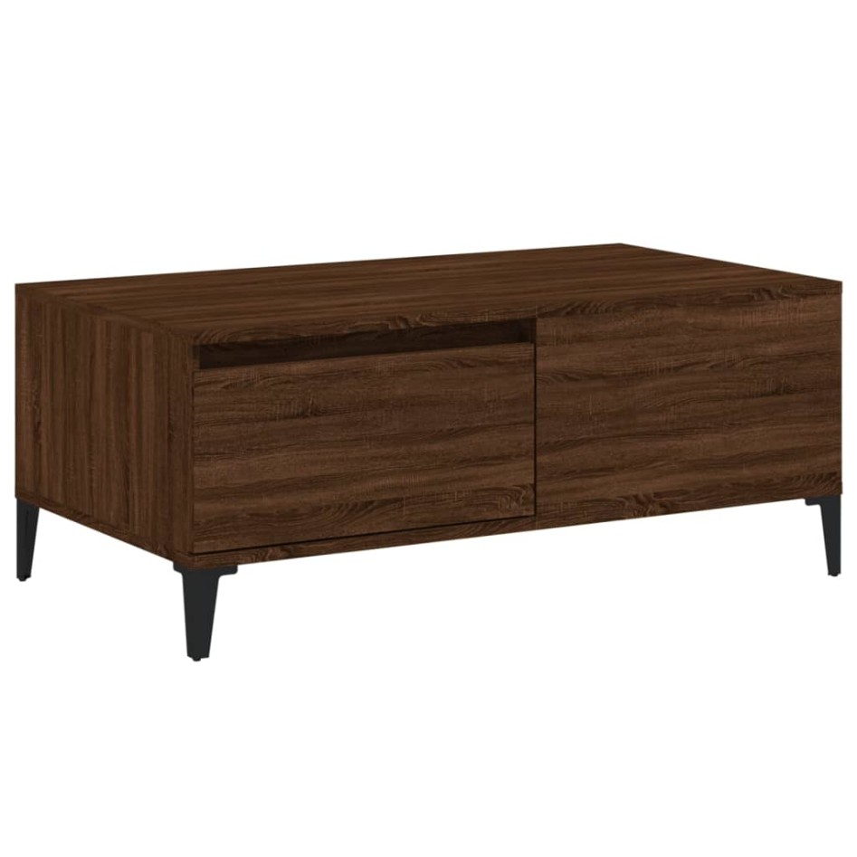 Mesa de centro madera contrachapada marrón roble 90x50x36,5